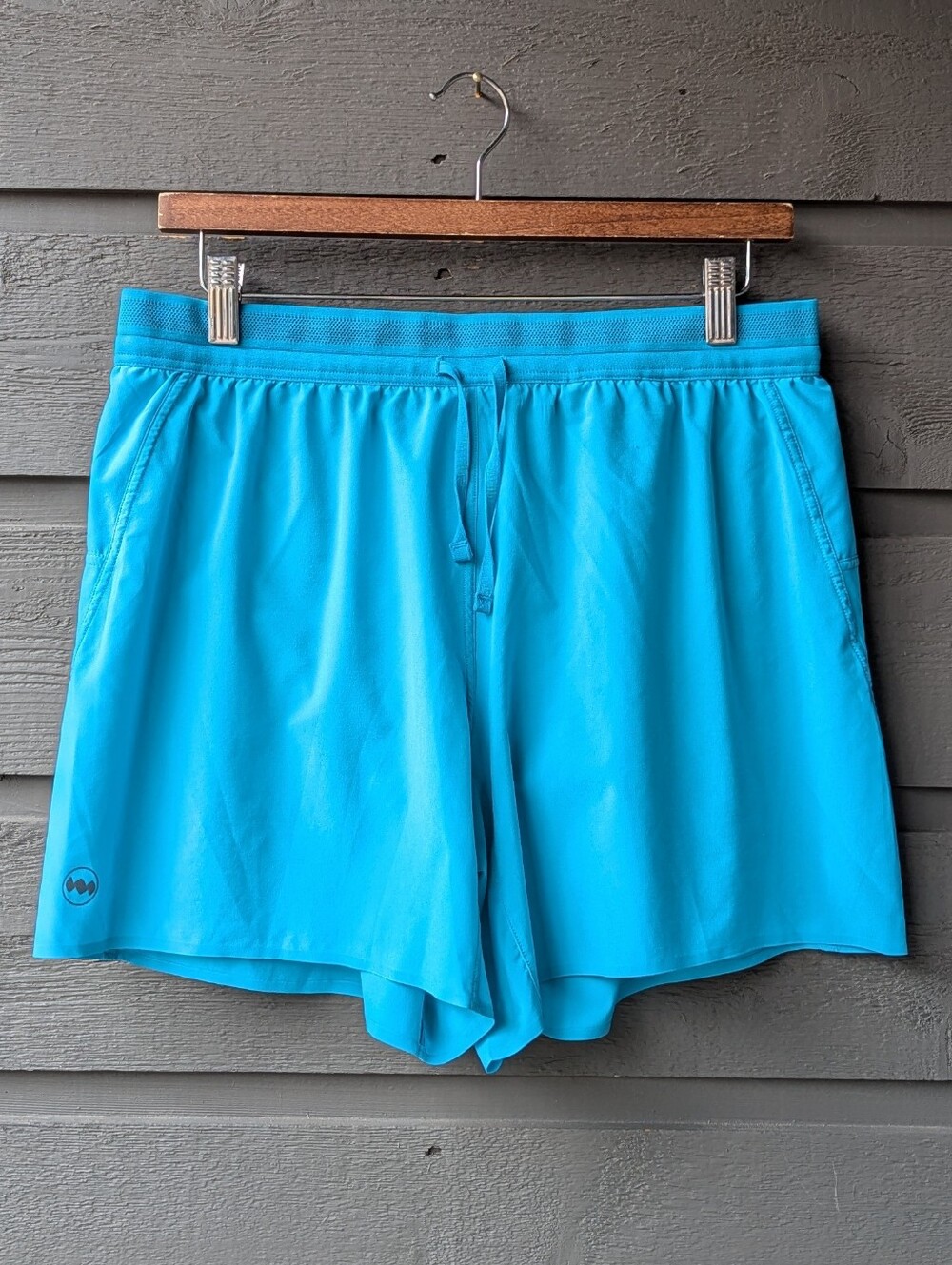Janji Men's AFO Short 5" Inseam Size Medium Aqua Blue Running Lightweight